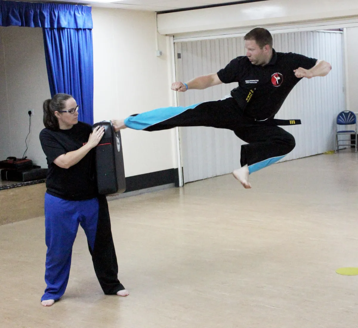 Chief Instructor Aaron Bannister Flying Side Kick
