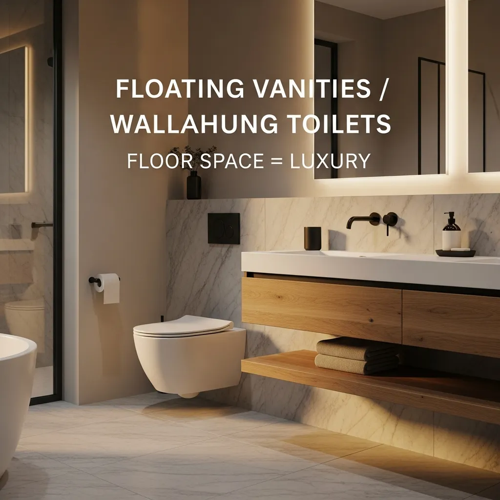 Floating Vanities & Wall-Hung Toilets: Why Floor Space Is the Secret to Luxury