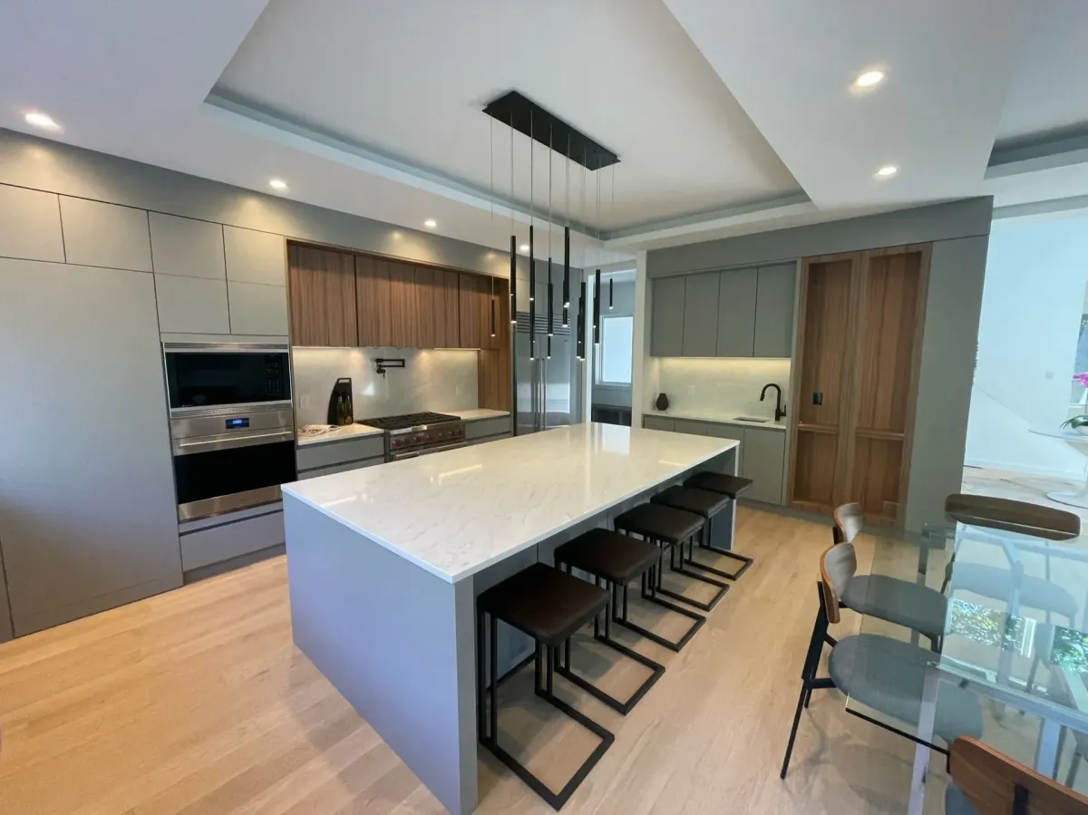 Modern kitchen lighting and electrical work completed by Ryan Gath Electric