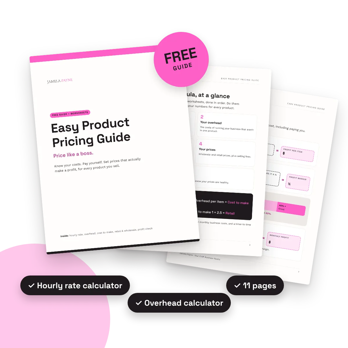Easy Product Pricing Guide pages