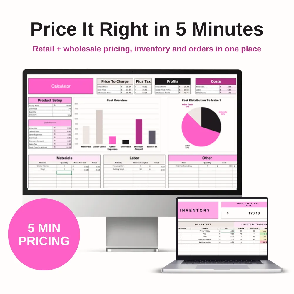 Price it right in 5 minutes with the Crafty Cost Calculator