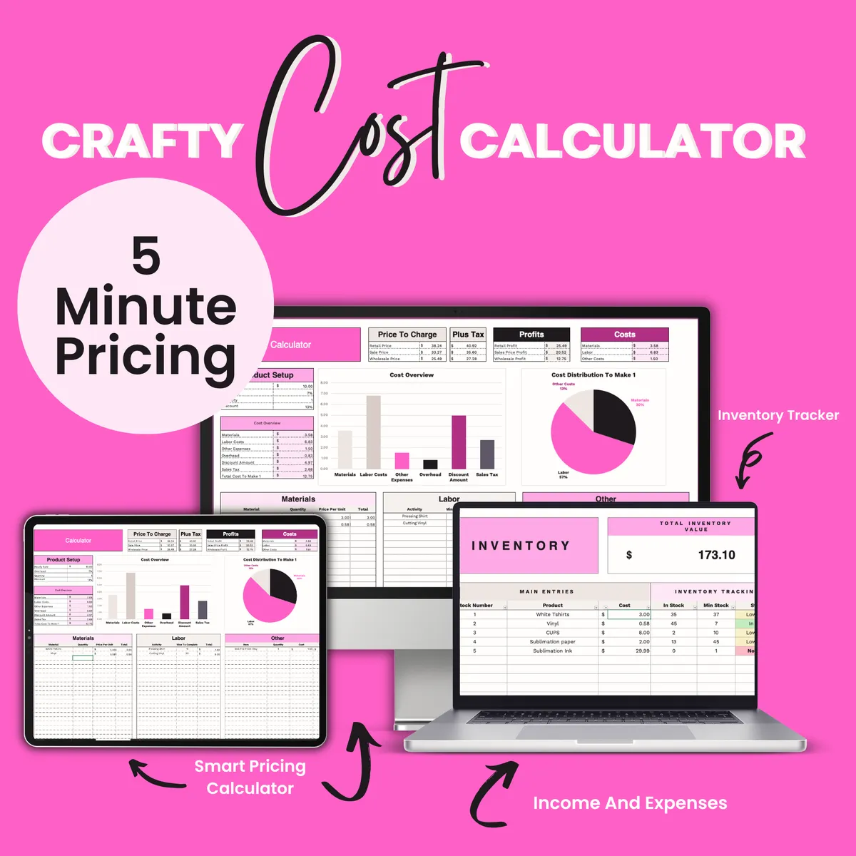 Price it right in 5 minutes with the Crafty Cost Calculator