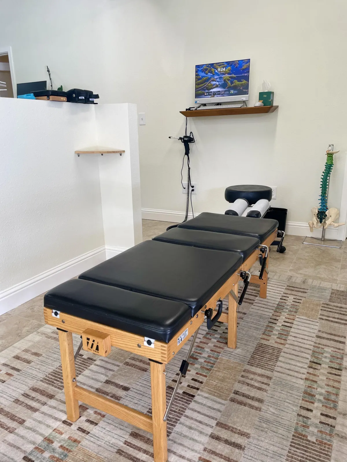 Patient finding sciatica relief with gentle chiropractic care