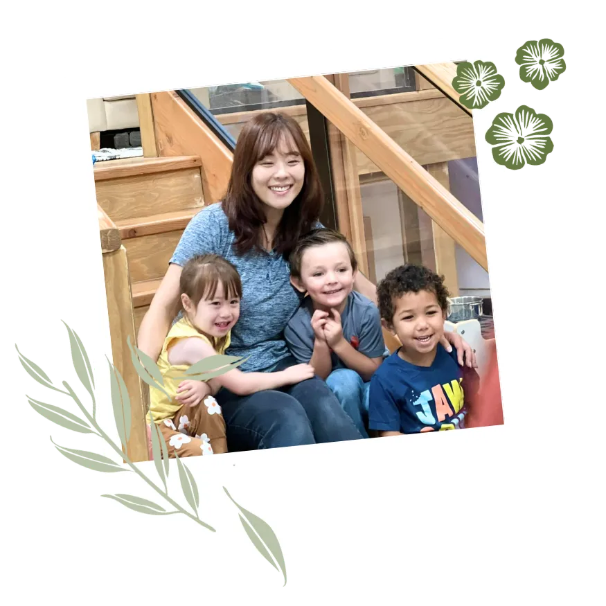 childcare staff with children