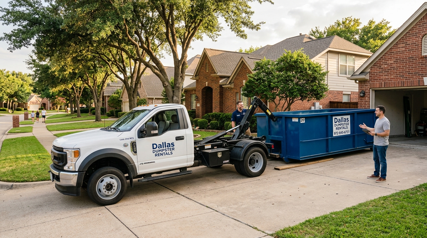 Need a bin fast? Dallas Dumpster Rentals offers reliable same day dumpster delivery services in Dallas TX. Rent 10, 15, or 20-yard containers for your project today.