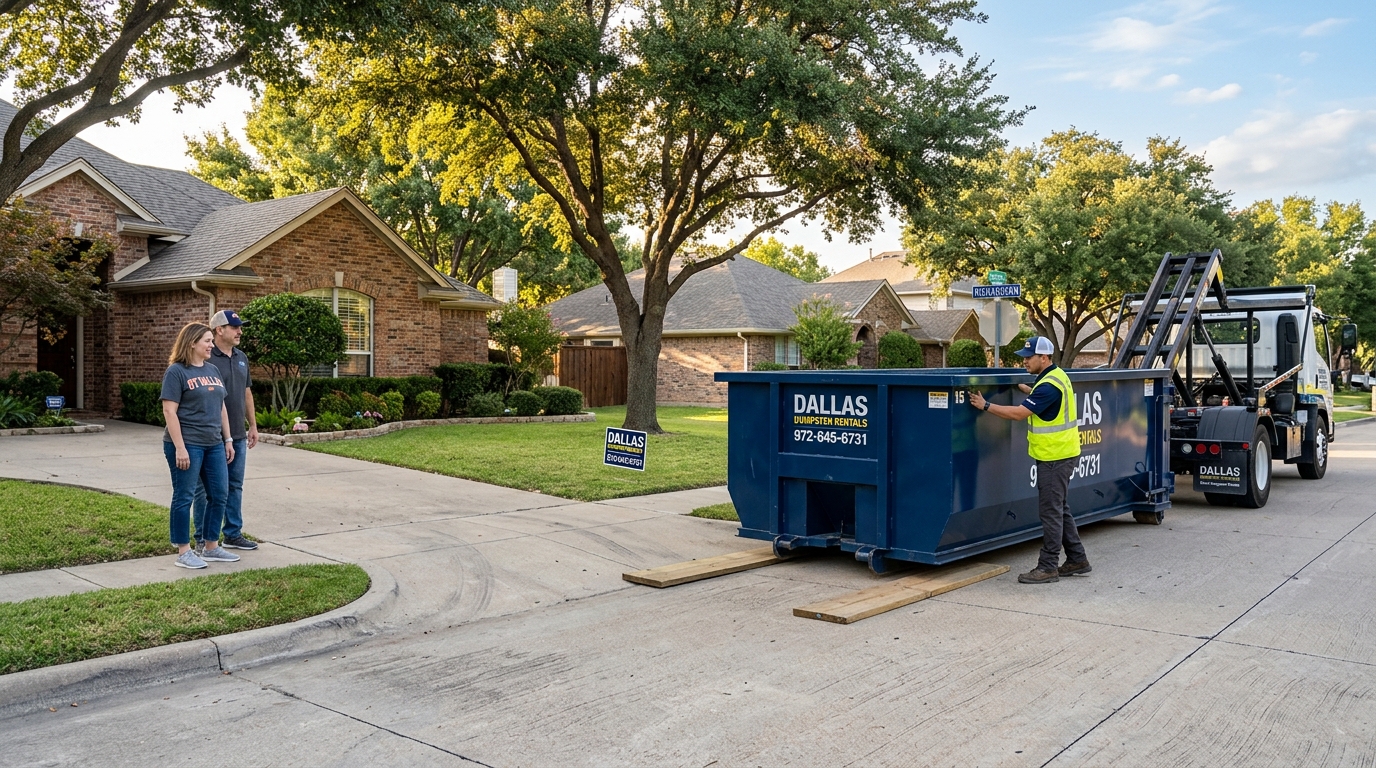 Learn how to prepare for a dumpster rental delivery in Richardson TX. Our guide covers permits, placement tips, and property protection for a smooth experience.