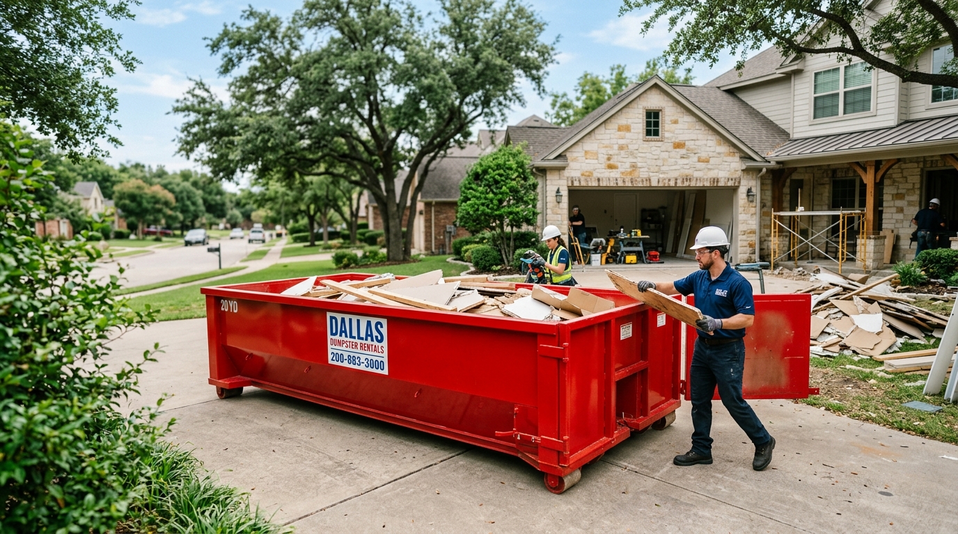 Affordable 20-Yard Dumpster Rental for Dallas Renovations
