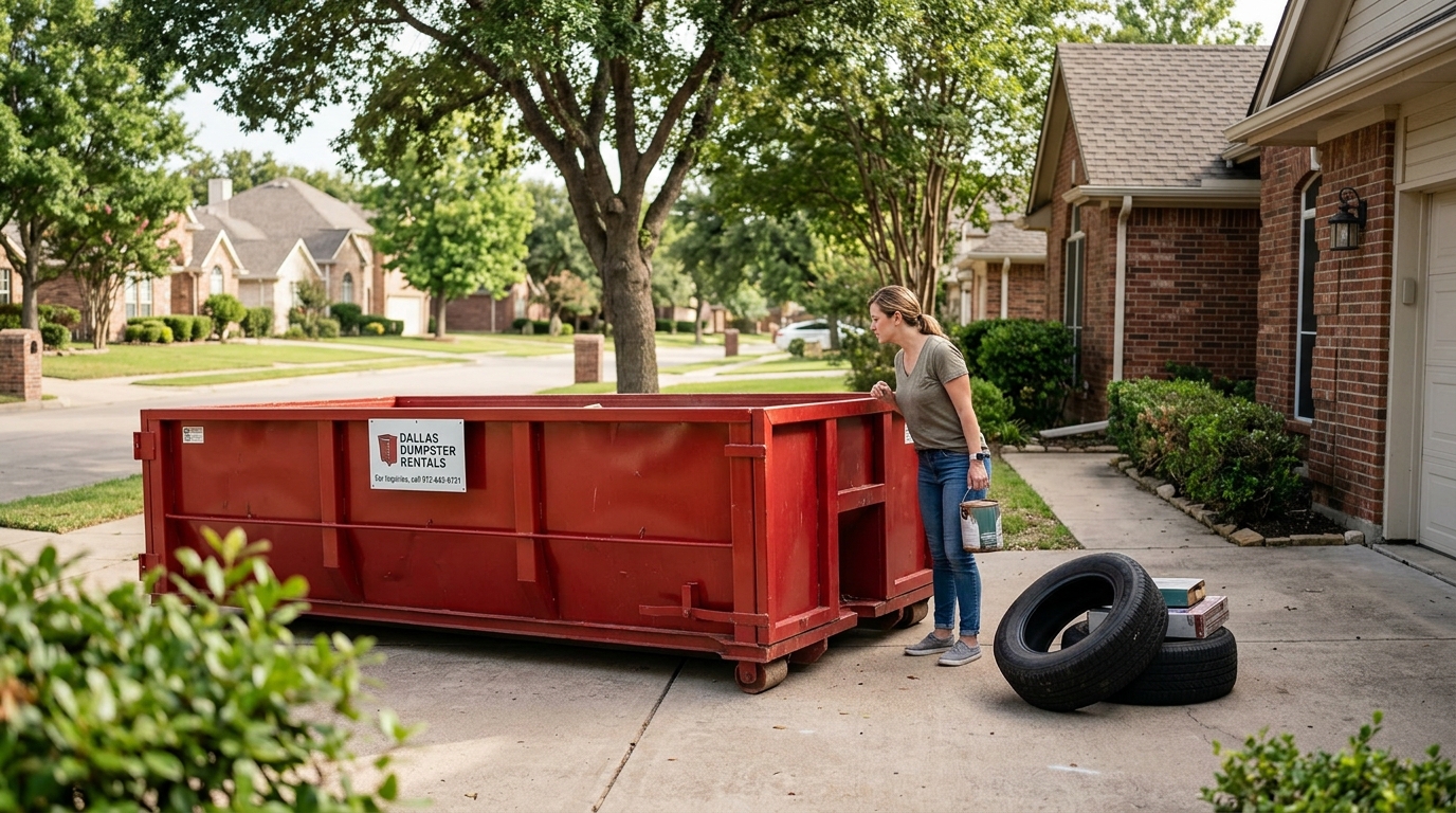 What items are prohibited in Dallas dumpster rentals?