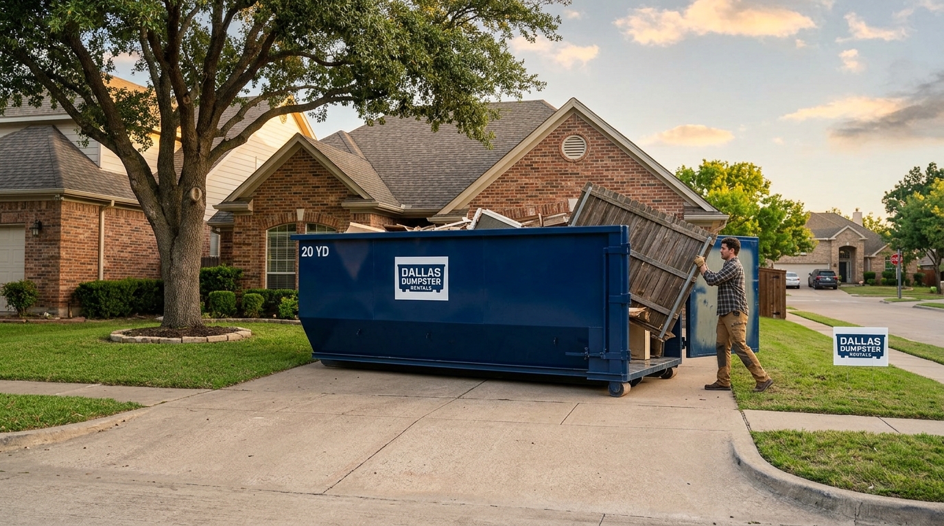 Wondering how much does it cost to rent a 20-yard dumpster in Dallas? Get local pricing, weight limits, and permit tips for Dallas, Richardson, Plano, and more.