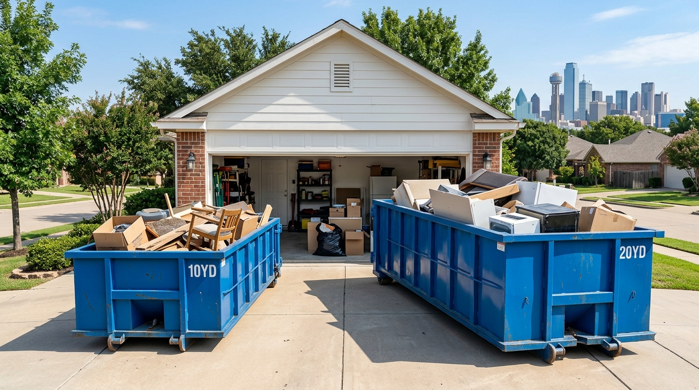 10 Yard vs 20 Yard Dumpster for Garage Cleanout Dallas