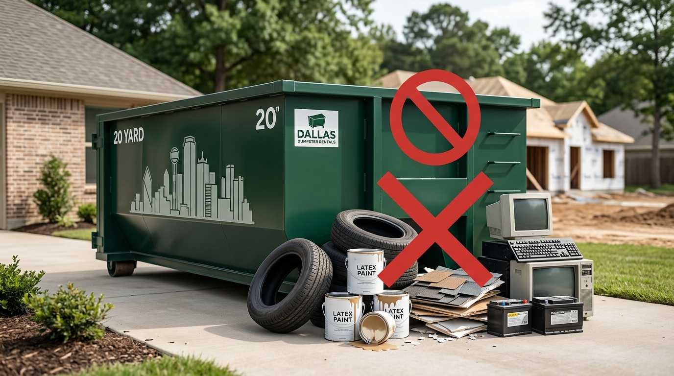 What Items are Prohibited in a Dallas Dumpster Rental?