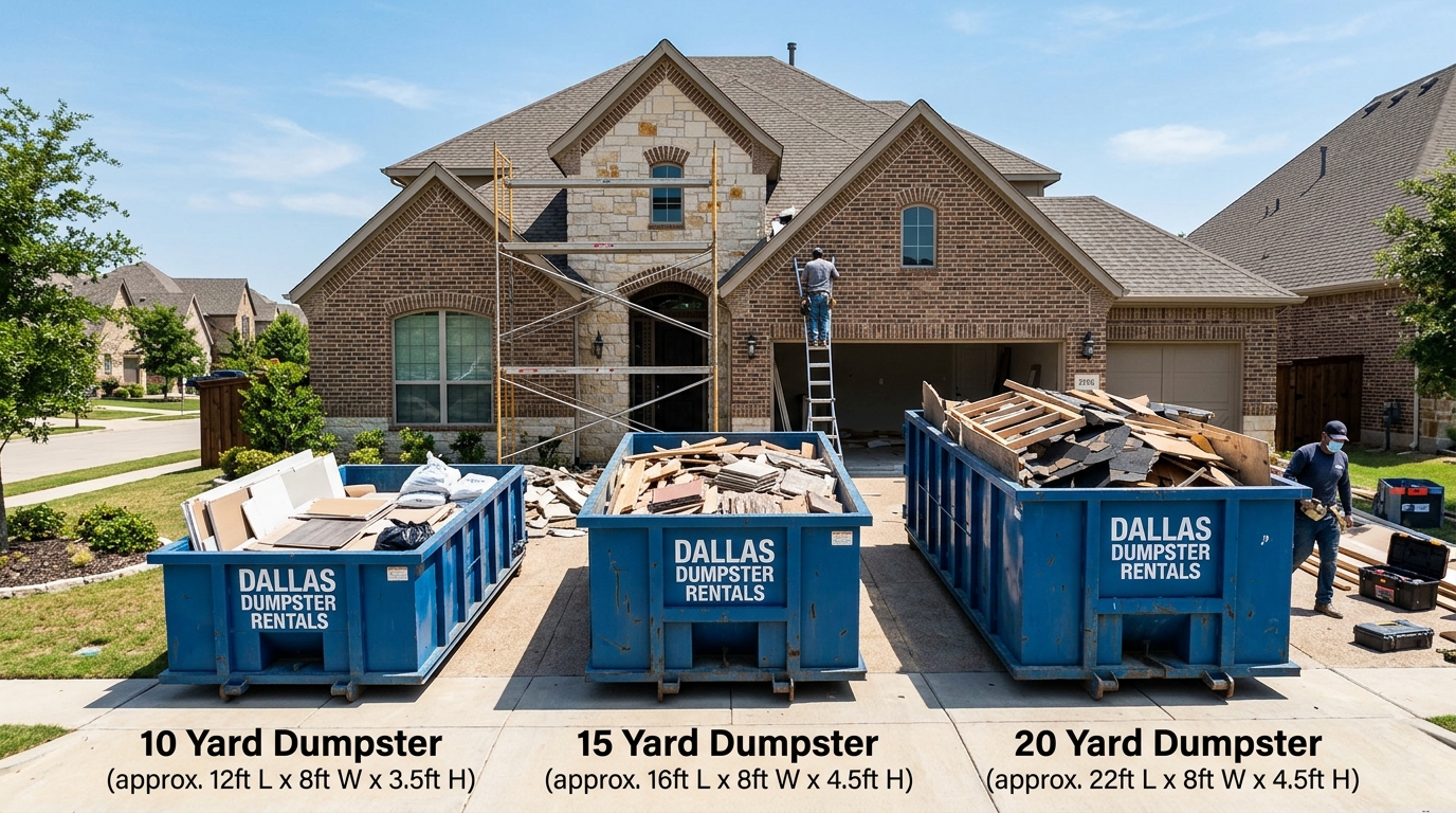 10 Yard vs 15 Yard vs 20 Yard Dumpster for Home Renovation