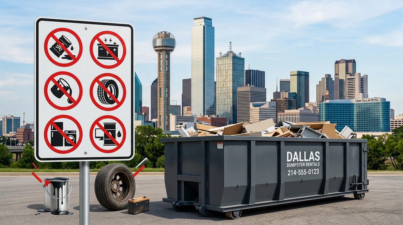 Prohibited Items for Dumpster Rentals in Dallas TX