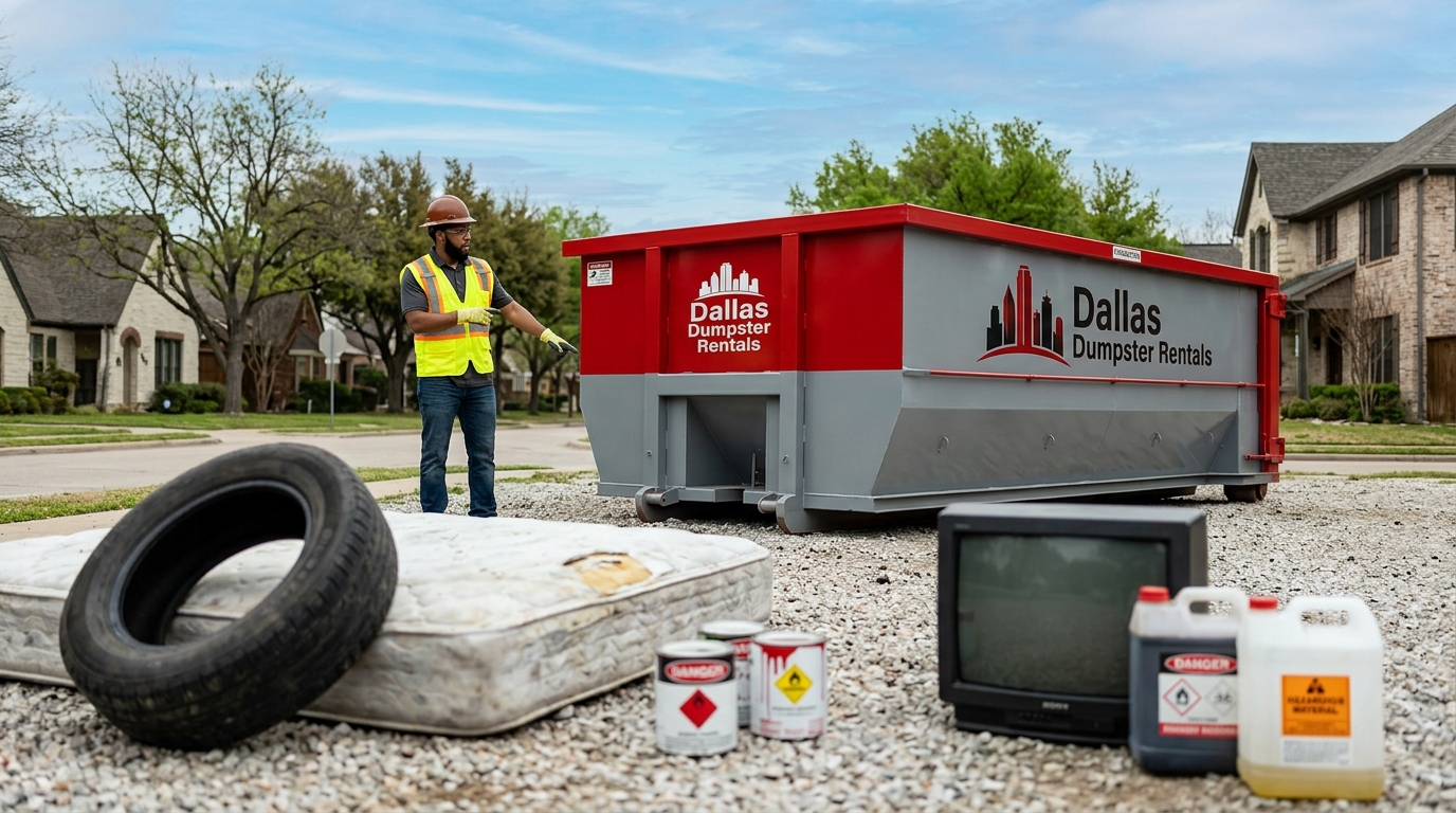 What Items Are Prohibited in a Rental Dumpster in Dallas?