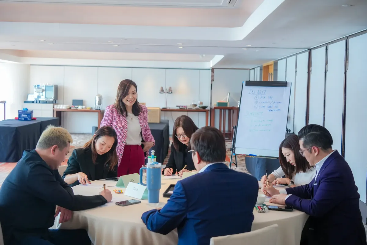 Natalie working with a Group