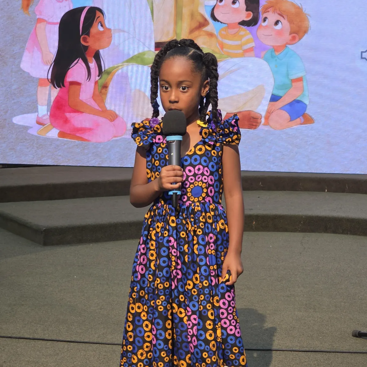 Children joyfully participating in a special interactive worship service together