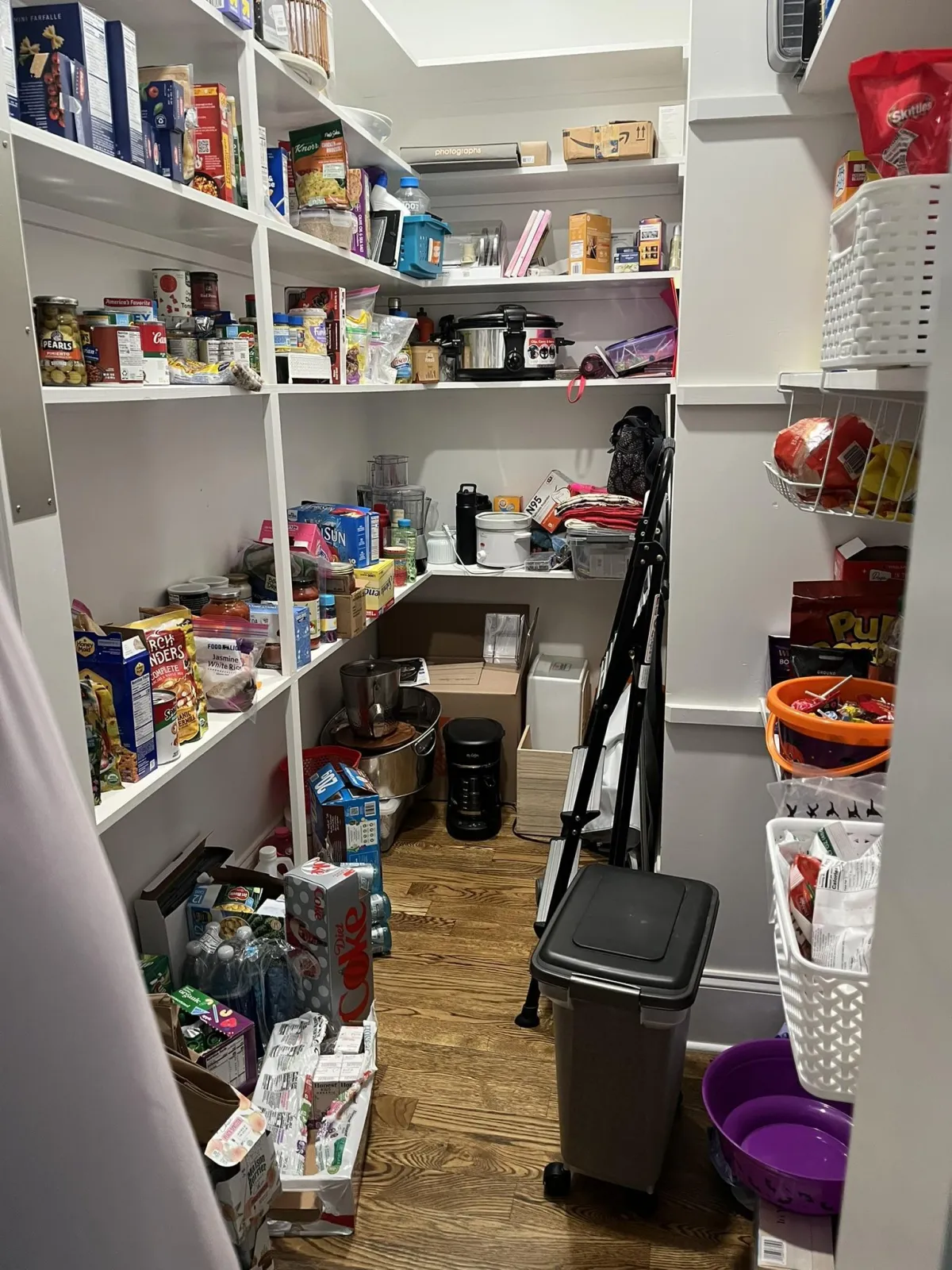 Pantry messy before decluttering