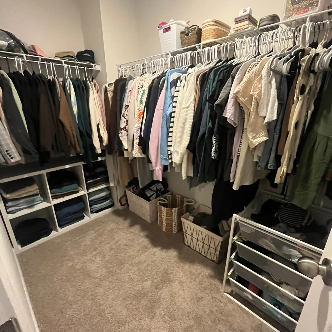 Closet unpacked and setup with system