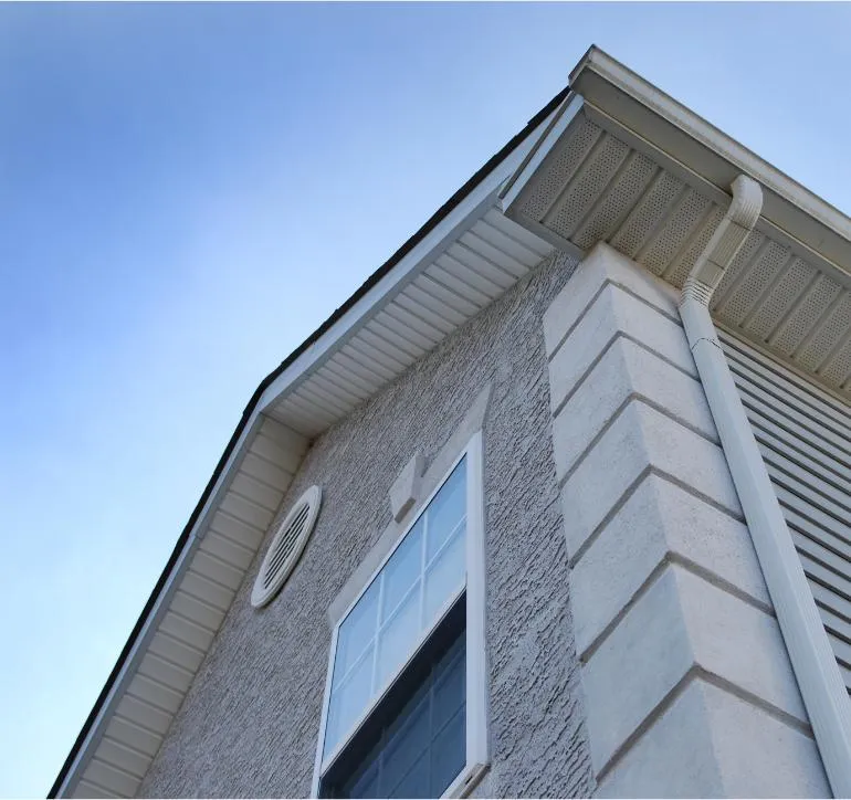 Stucco siding finished