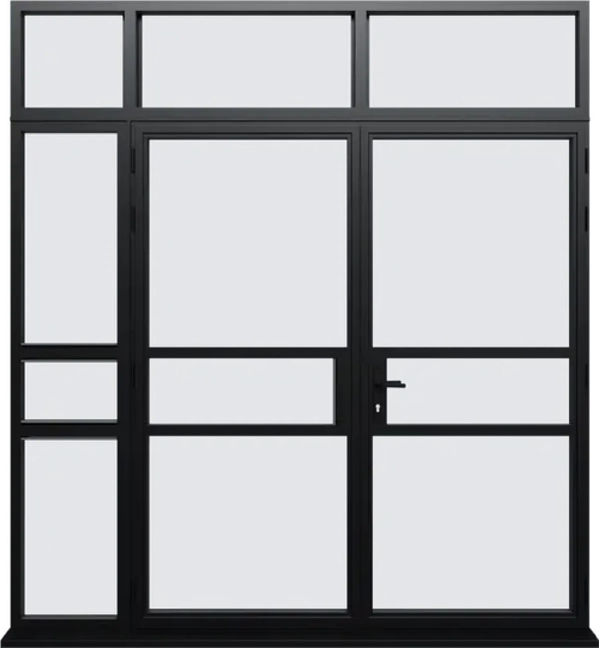 Door with fan lights