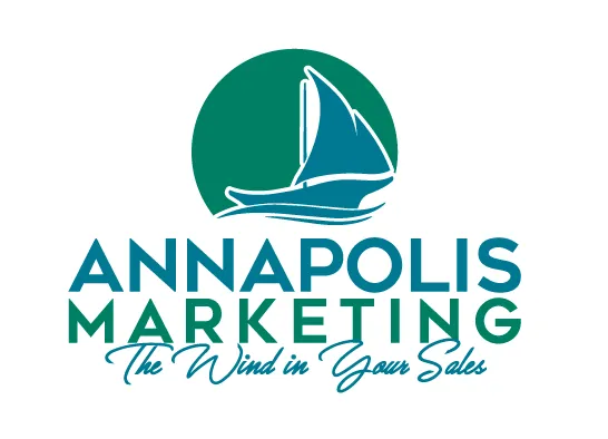 Logo for Annapolis Marketing with the slogan "The Wind in Your Sales"