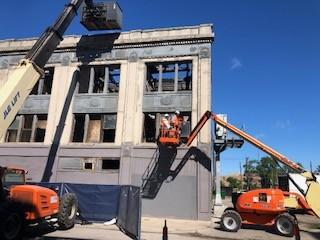 Lifts at 2900 Cass during building opening and asbestos work