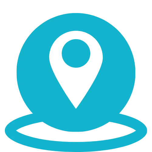 White line-art icon of a school or civic building with a flag on top