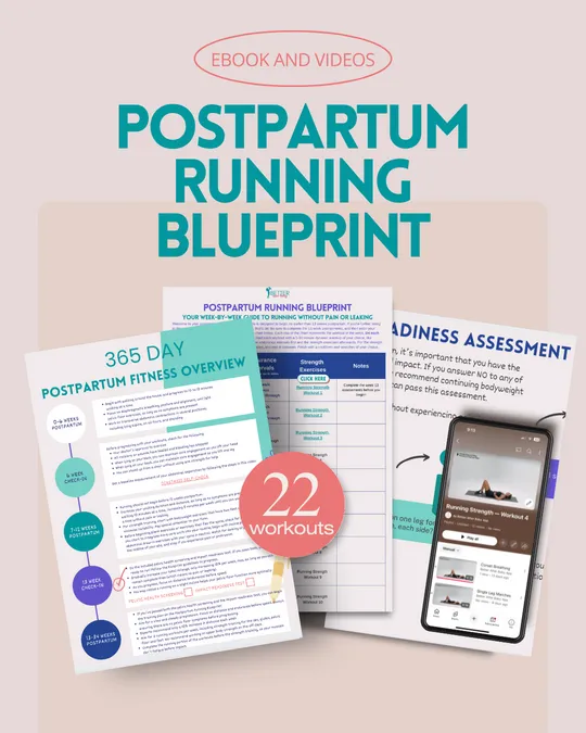 image of what's included in the postpartum running blueprint