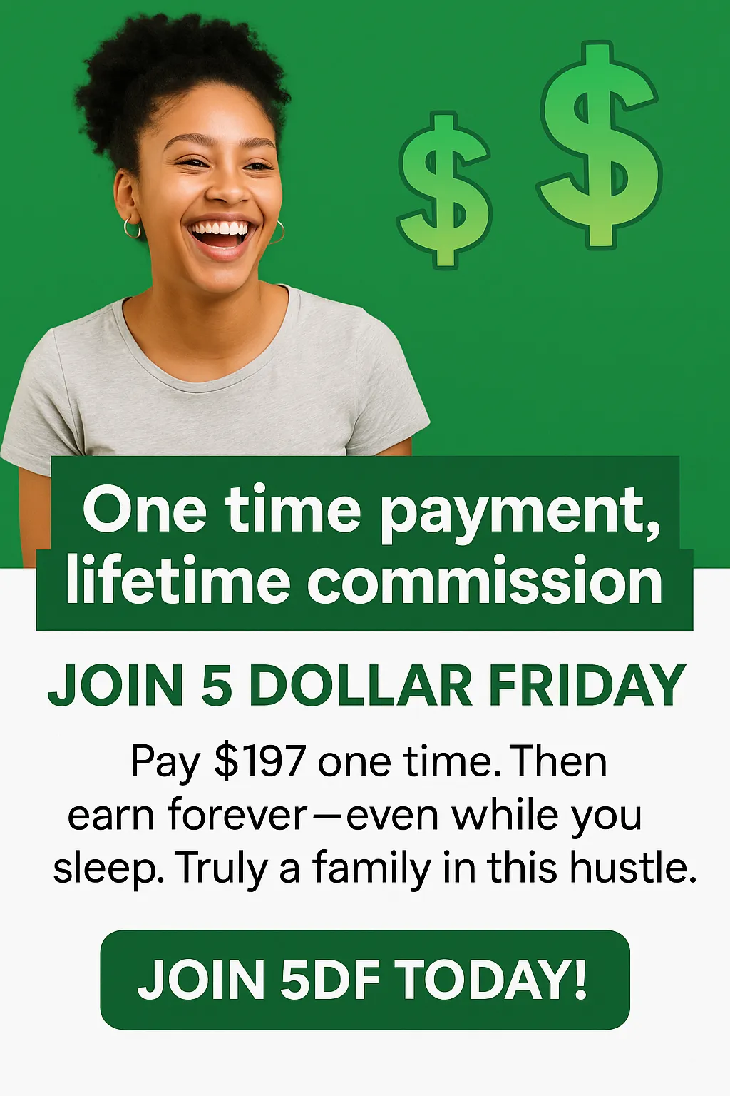 Affiliate partner banner with bold CTA and product frame