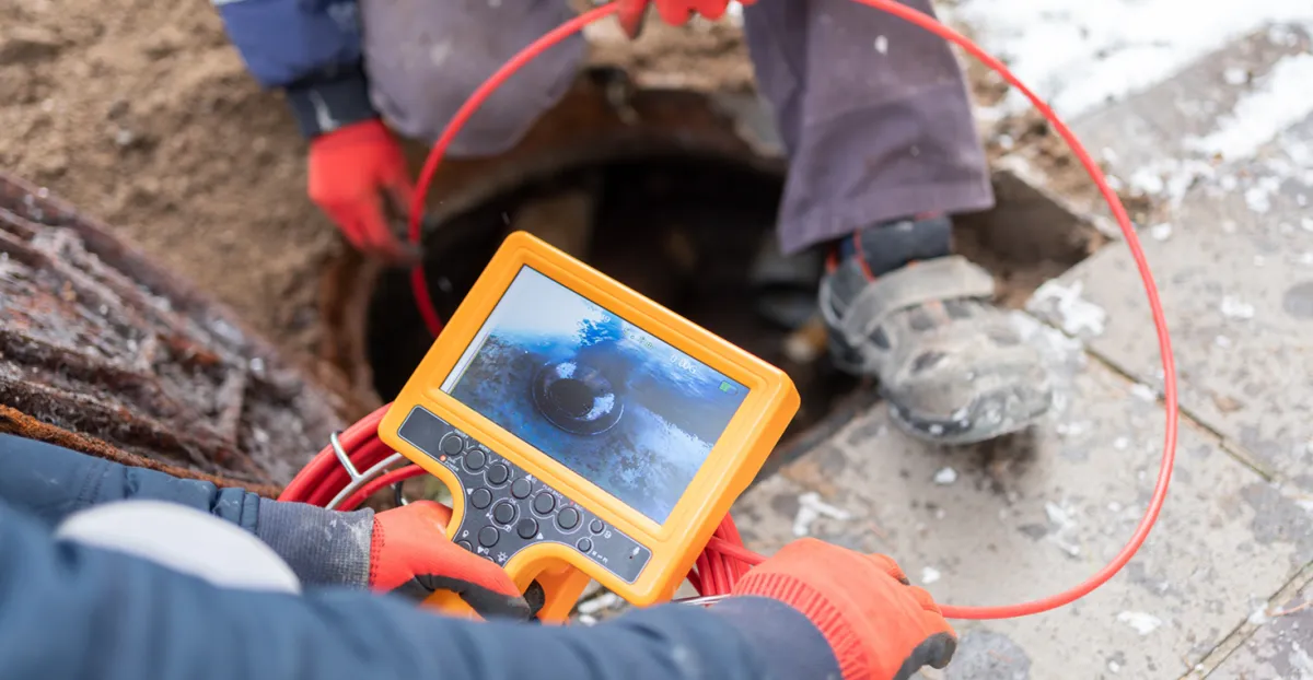 Camera inspection on sewer line