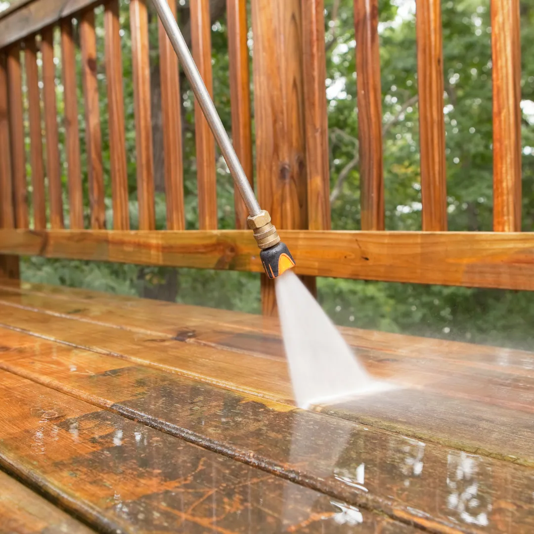 Pressure washing deck and home