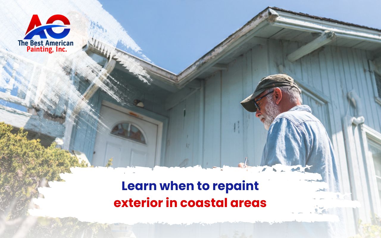 Homeowner checking when to repaint exterior in coastal areas