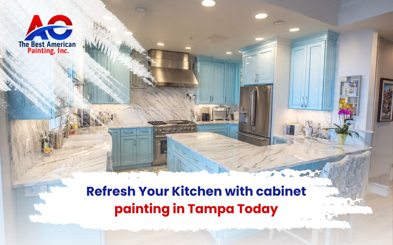Modern kitchen updated with cabinet painting in Tampa