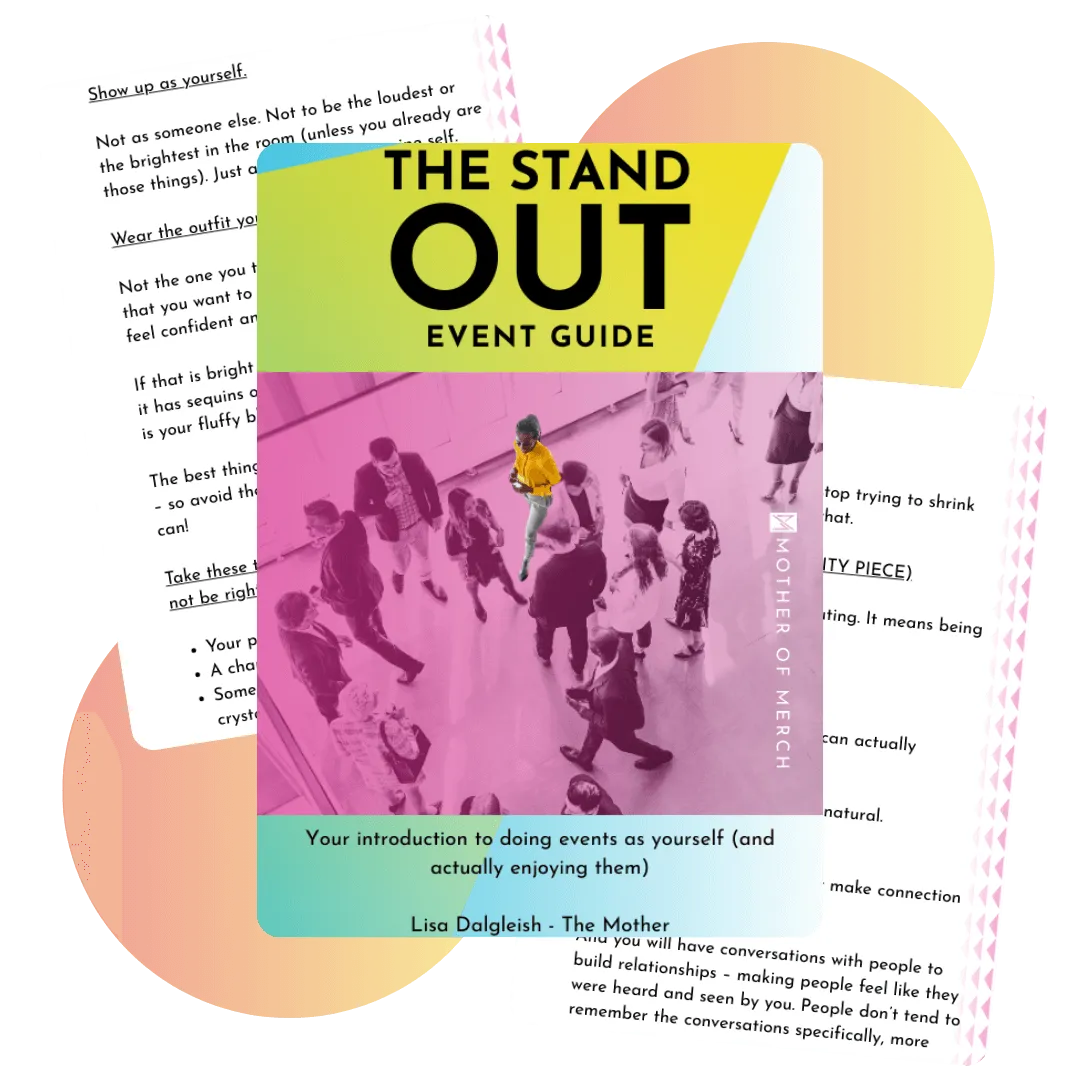 The front cover of The Stand Out Event Playbook and other pages