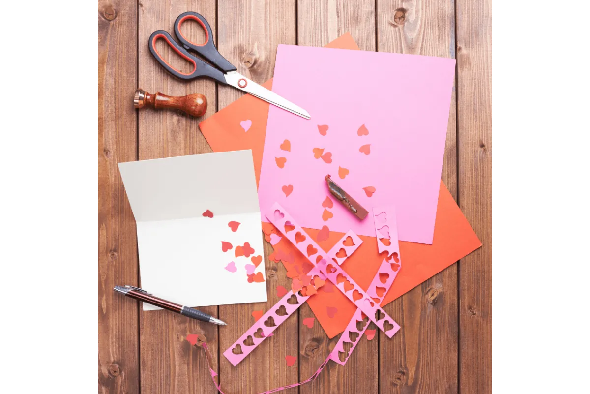 picture of scissors and card supplies