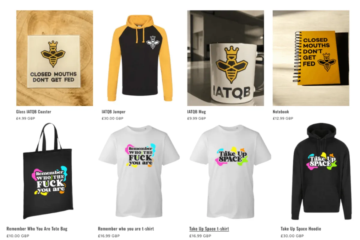 Picture of ecommerce store with 8 different products 