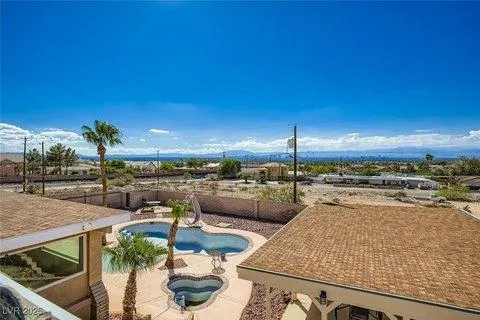 Covered composite deck with outdoor kitchen in Hollywood Heights, Sunrise Manor