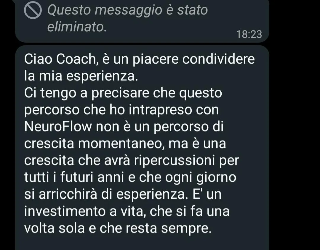 conversazione hatsapp con cliente neuroflow