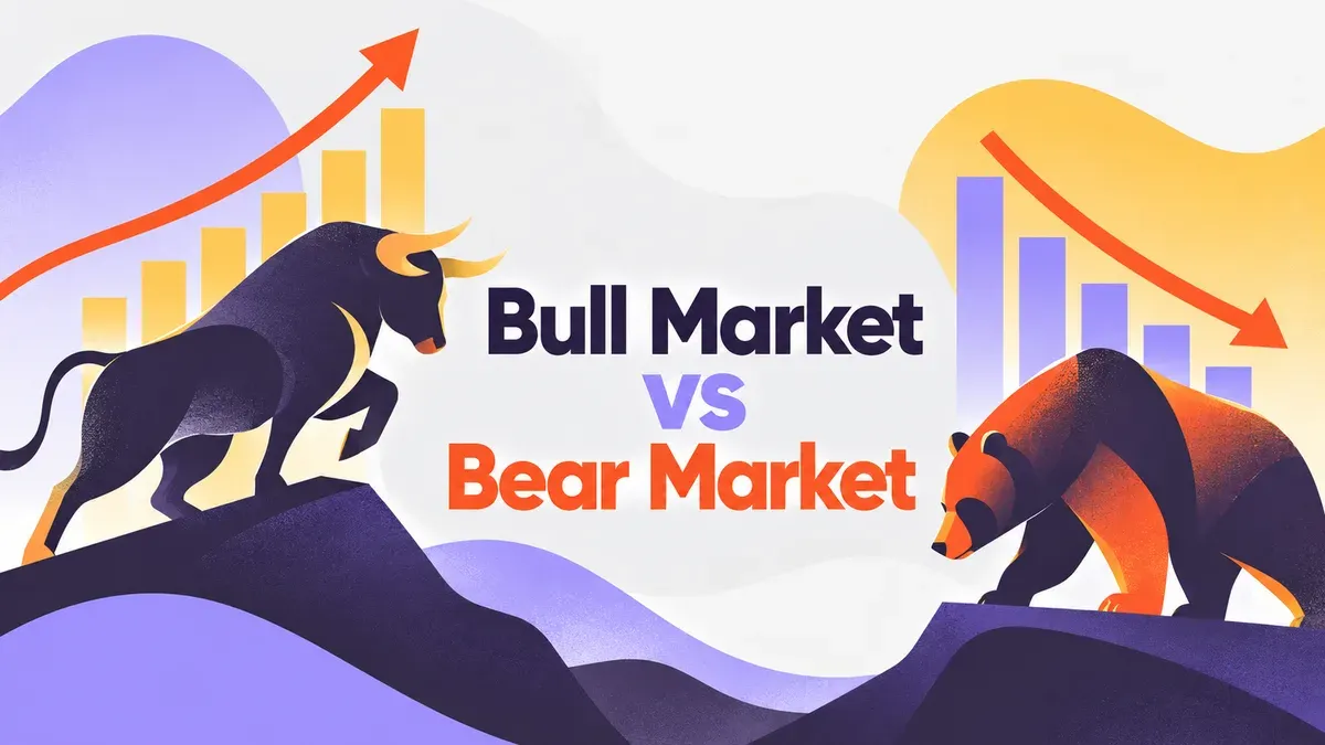 Illustration for the WealthMore guide: Bull Market vs Bear Market: 5 Best Things to Know