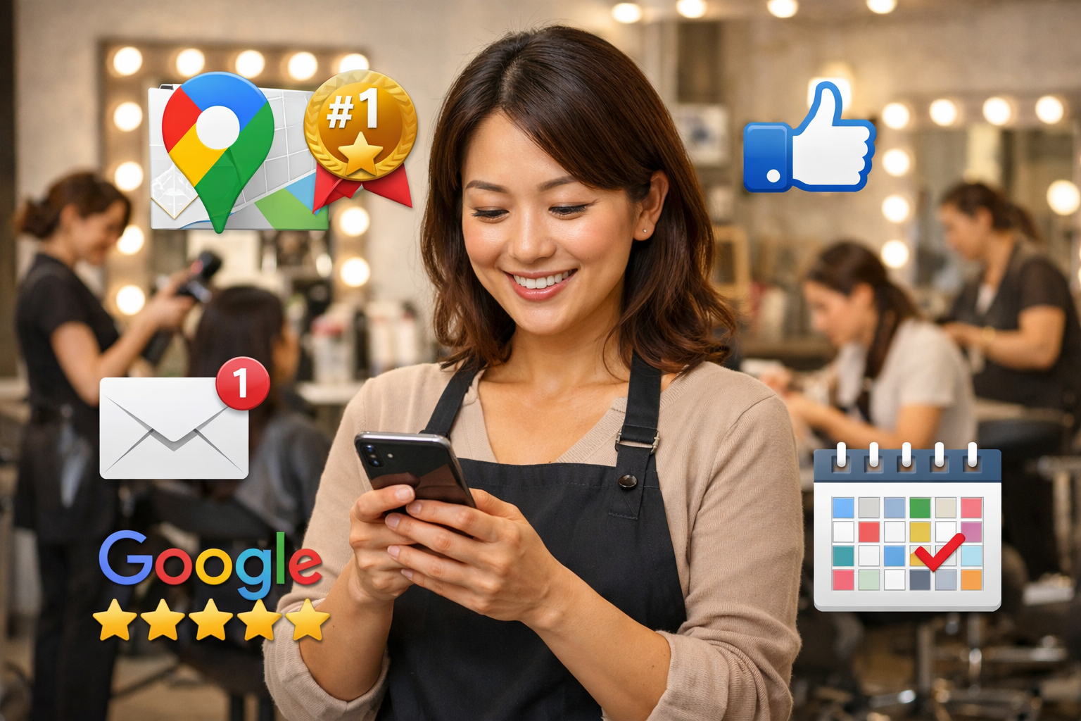 Local SEO service helping salon rank on Google search results