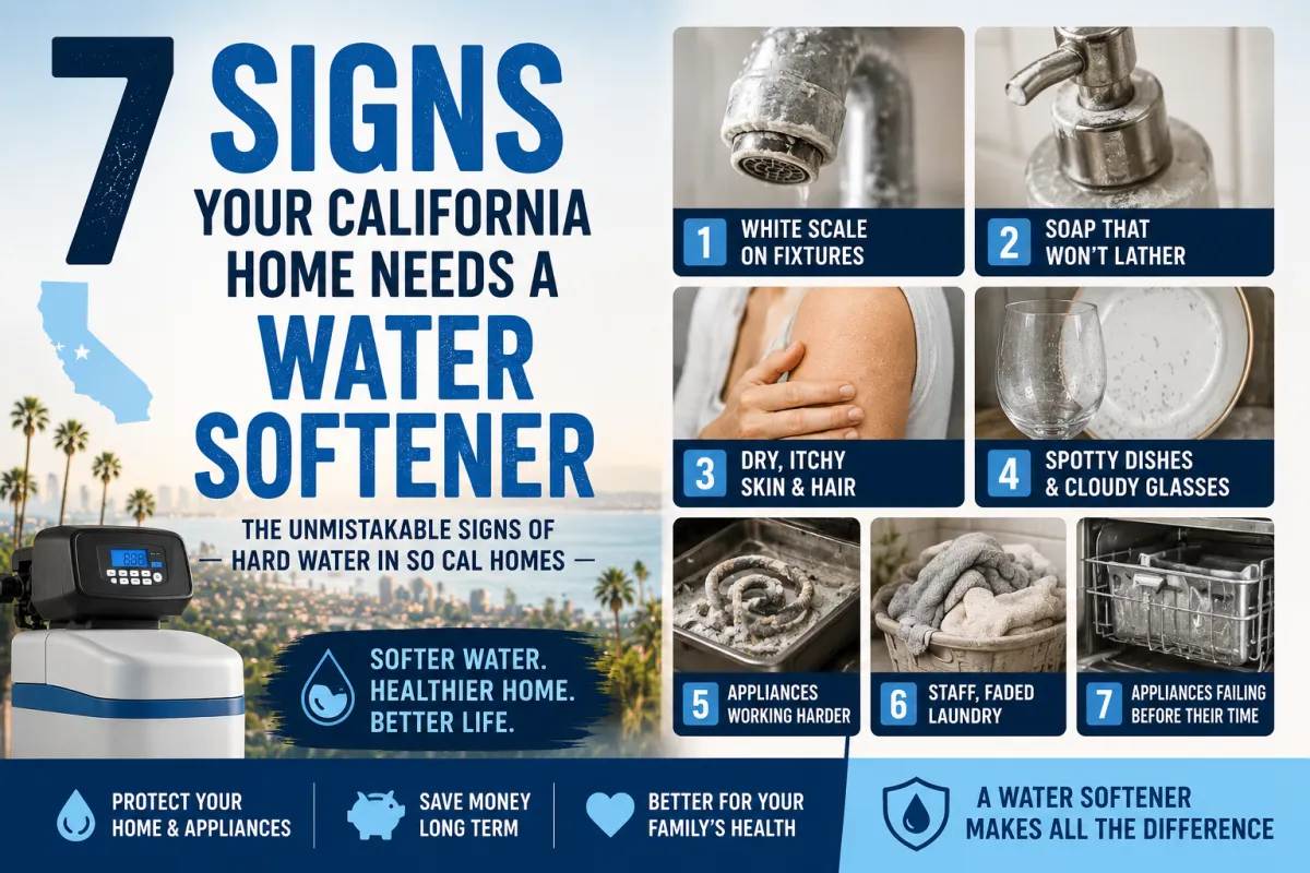 Everything Southern California homeowners need to know about hard water — what causes it, what it costs, and how to fix it. Pure Coast Water Co. covers the signs, symptoms, and solutions for hard water across San Diego, Temecula, Riverside, and beyond.