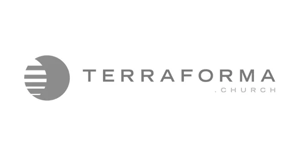 Logo of Terraform Church, featuring a circular design with horizontal lines and the text "TERRAFORMA.CHURCH," representing a digital presence for churches seeking to enhance their online outreach.