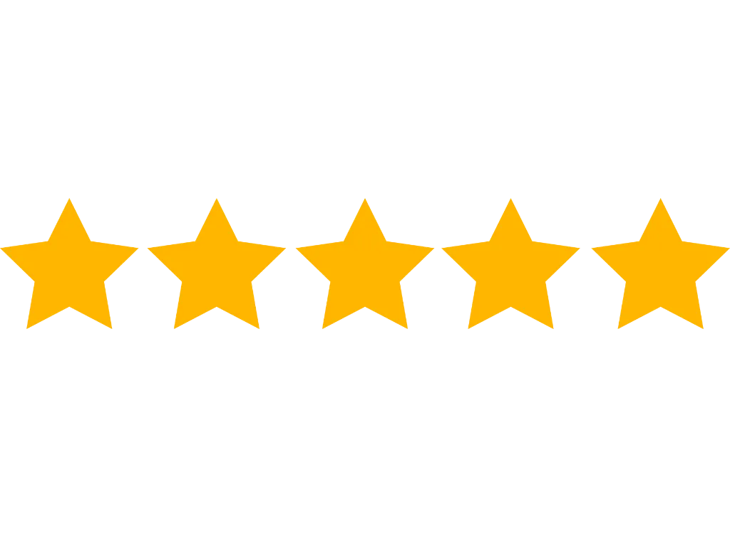 Five gold stars representing customer reviews and reputation management for businesses.