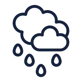 Annual rainfall icon – 62 inches Crestview FL afternoon thunderstorms daily summer insulated patio cover required for usable backyard