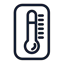 Inland summer heat icon – 95 degree highs Crestview FL no Gulf breeze unshaded patios unusable mid-morning June through September
