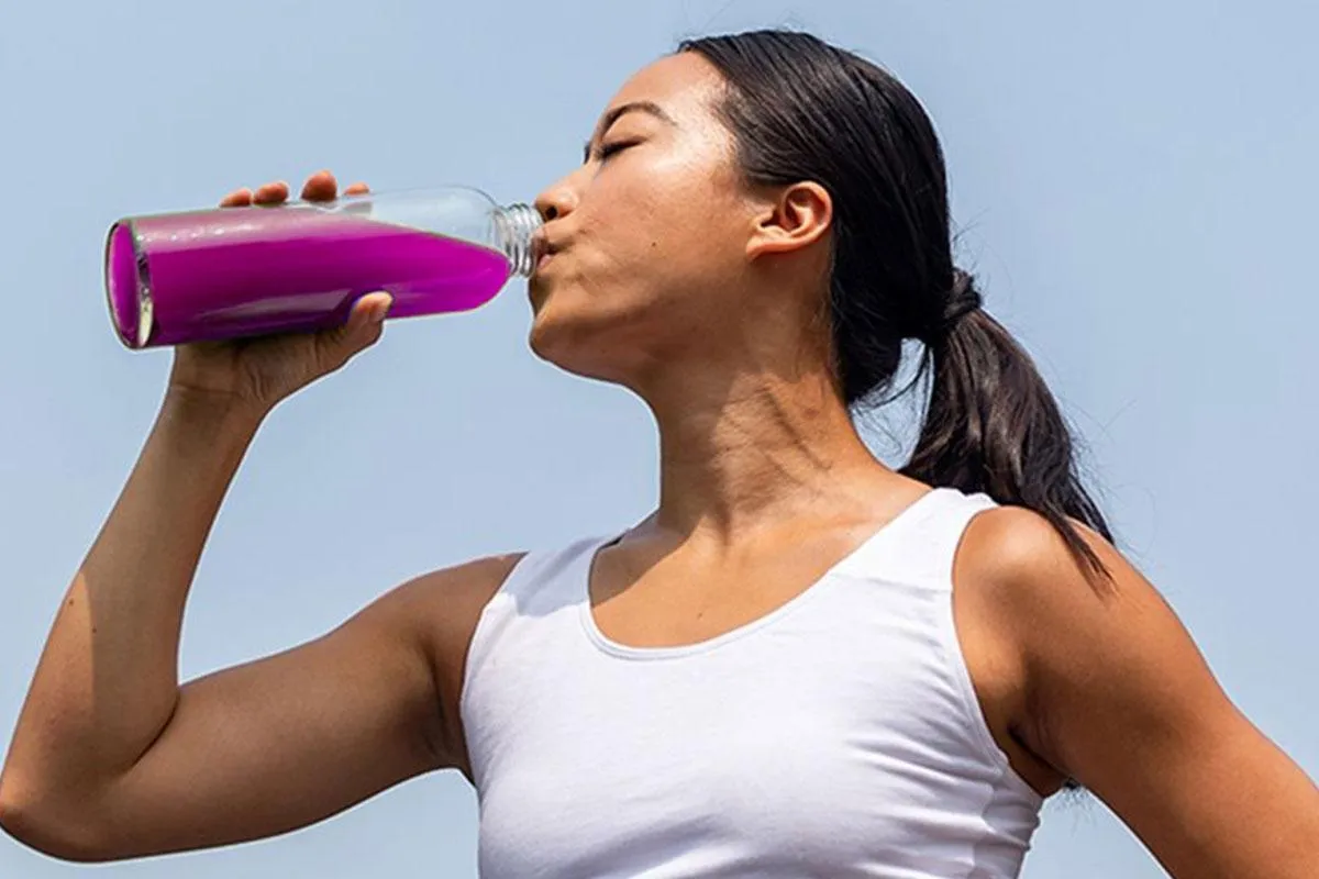 Healthy woman preparing for a workout