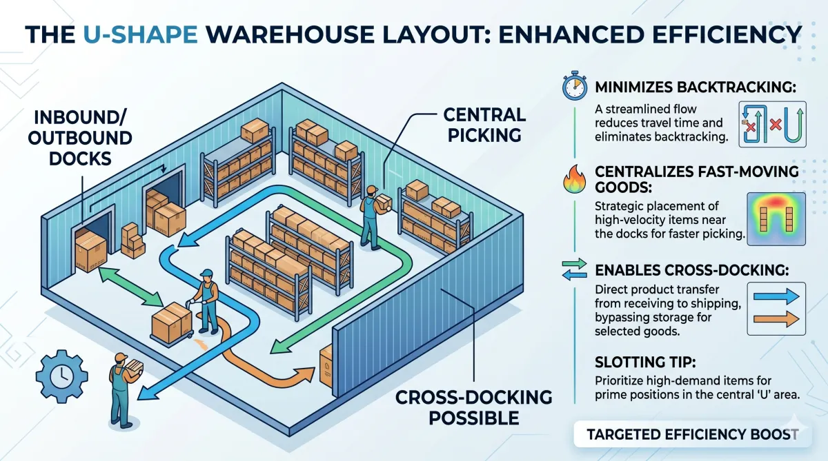U shape warehouse layout design