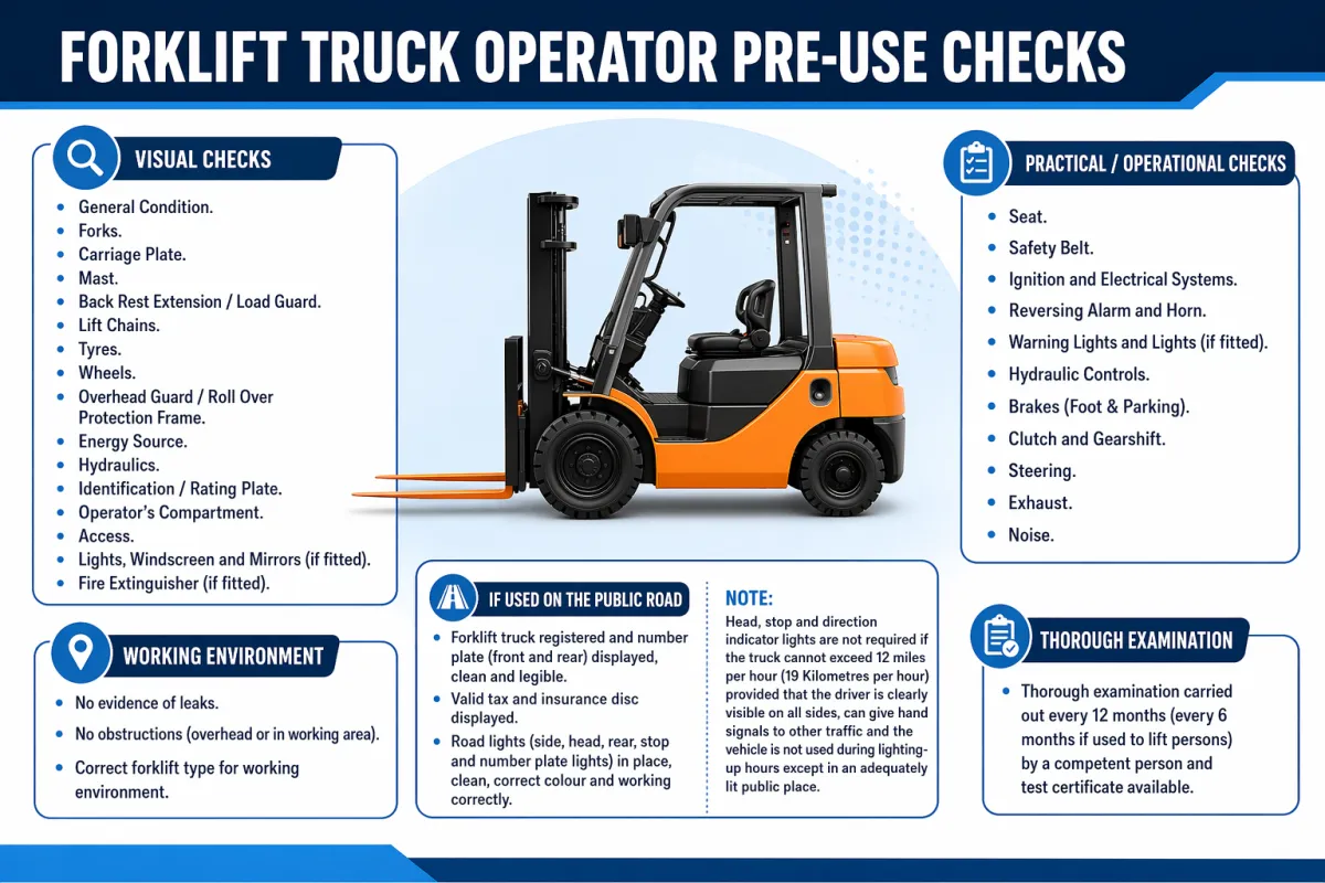 forklift truck operator pre-use checks