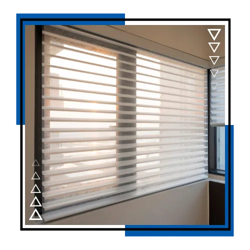 Custom day night zebra shades in Stuart, FL showing balanced privacy and natural light.