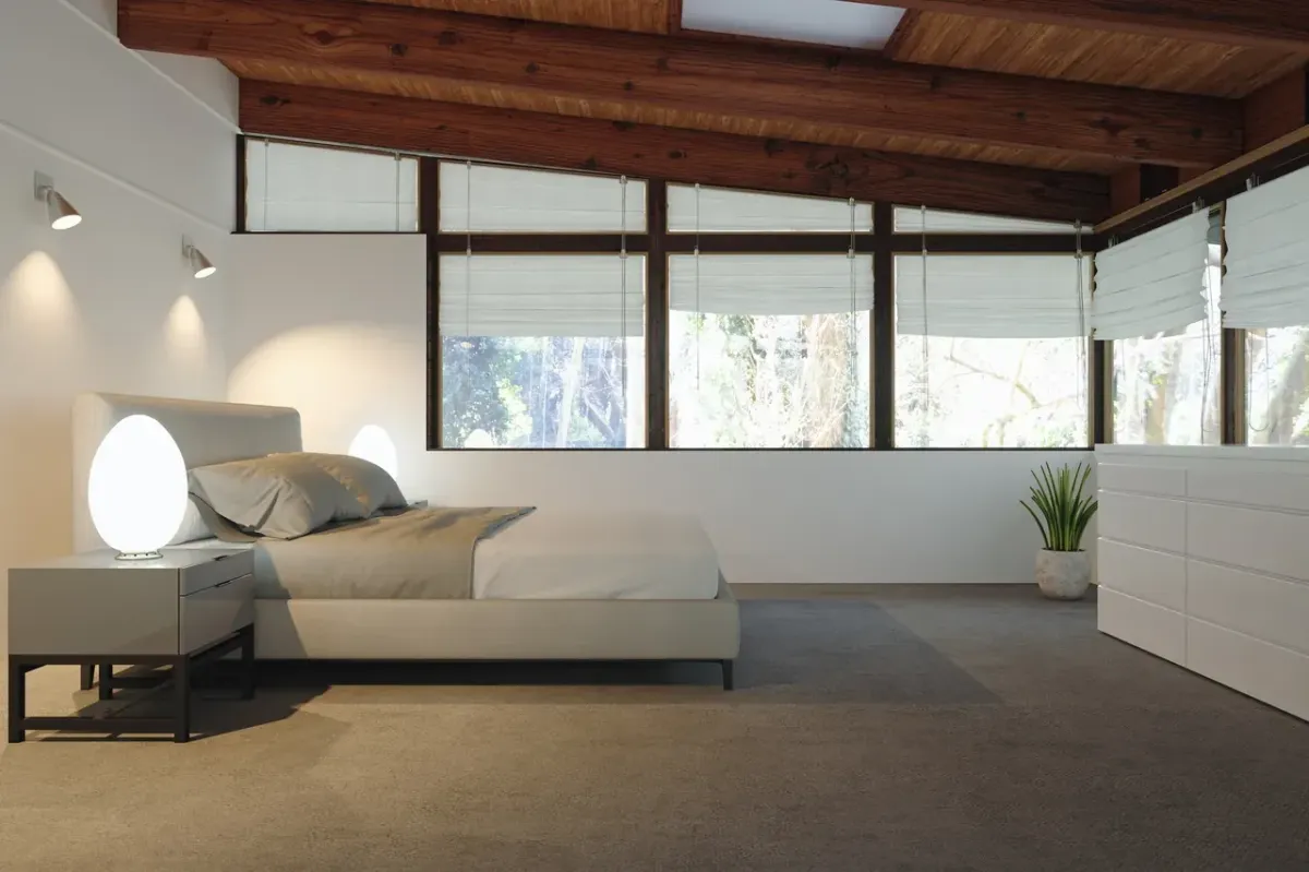 Roller shades showroom display with fabric options in Stuart, FL